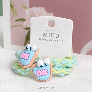 2 pezzi di capelli coreani cravatte per ragazze dolce animale treccia di capelli per bambini spessi fascia di gomma alta coda di cavallo - Product Image 2