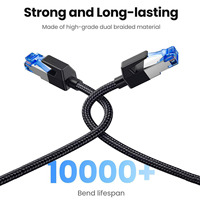 Kabel Ethernet CAT 8 Kecepatan Tinggi Jalinan 40Gbps 2000Mhz Kabel Jaringan Lan RJ45 Terlindung Dalam Ruangan untuk Router PC PS5 Modem