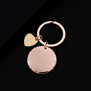 Porte-clés vintage en acier inoxydable Ywyougang, avec bord perlé, mini-plaque cœur vierge à graver, 4 couleurs, cadeau personnalisé pour <span class=keywords><strong>couple</strong></span> - Product Image 4
