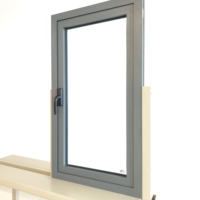 Ventanas francesas de alto impacto para sótanos, ventanas abatibles de aleación de aluminio.