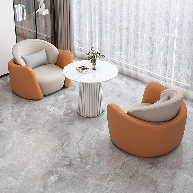 One table and two chairs (orange)