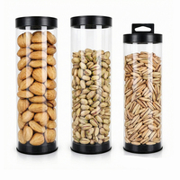 Bocaux de conservation alimentaire en plastique PC transparent personnalisés pour bonbons, biscuits, riz, sucre, farine, pâtes, noix