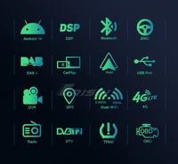 ES8588 Autoradio universel rétractable 7 pouces Single Din Android 16 Octa Core 4 Go 64 Go CarPlay sans fil Android Auto DSP 4G GPS