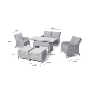 Modern Corner Outdoor Combination <b>Garden</b> Furniture Rattan set with Outdoor Courtyard Rattan Dining with <b>Rising</b> <b>Table</b> - Product Image 4