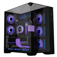 Lian Li O11 VISION COMPACT Noir/Blanc Boîtier moyen Compatible avec les cartes mères ATX/ Micro-ATX à connexion arrière pour la construction de PC