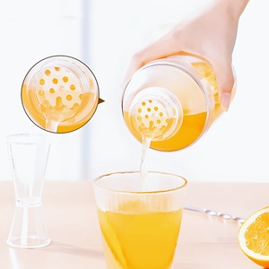 Portable PC Bubble Tea Beverage Shake Cup 500ml/700ml/1000ml with <strong>Measuring</strong> Scale and Stainless Steel Pressure Juicer - Product Image 4