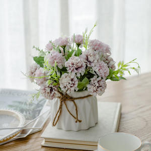 ชุดดอกไม้ประดิษฐ์แบบนอร์ดิกแจกันเชือกป่านเซรามิกกระถางต้นไม้ประดิษฐ์ลายดอกกุหลาบกระถางต้นไม้ปลอมสำหรับตกแต่งบ้าน - Product Image 4