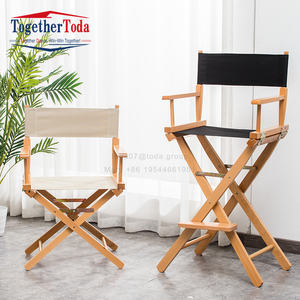 Silla <span class=keywords><strong>de</strong></span> Director Plegable Portátil para Exteriores, <span class=keywords><strong>de</strong></span> Tela Resistente con Marco <span class=keywords><strong>de</strong></span> Madera Maciza, Acabado con Aspecto <span class=keywords><strong>de</strong></span> Madera, Respaldo Alto y <span class=keywords><strong>Bajo</strong></span> - Product Image 5