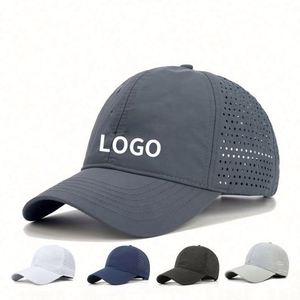 Casquette de baseball en toile imperméable à 6 panneaux, style sportif et formel, avec trous découpés au laser, pour le golf, vente en gros - Product Image 1