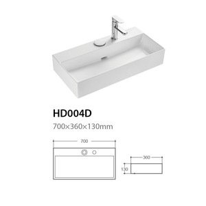 Vasque de table en céramique moderne, cuite à haute température, avec trou unique pour robinet, idéale pour appartement - Product Image 3