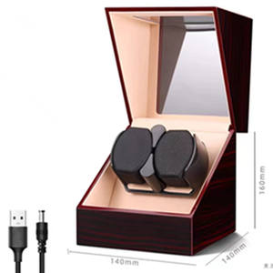 Fábrica al por mayor T3 automático mecánico de madera + cuero reloj Winder caja reloj Shaker 2 ranuras función Simple varios colores - Product Image 1