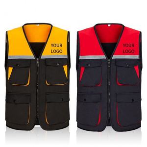 Gilet de travail réfléchissant à poches multiples Gilet de travail multifonctionnel en coton de couleur assortie pour hommes Gilet de travail personnalisé - Product Image 6