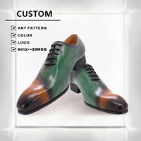 <strong>Best</strong>-<strong>selling</strong> Men's Brown and Green Genuine Leather Business Formal Leather <strong>Shoes</strong> for Negotiation Office