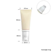30 ml/G Beige givré mat bouteille vide en plastique Tube cosmétique tête de pompe à vide pour fond de teint liquide crème solaire soins de la peau sérum