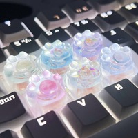 Capuchon de clavier en résine à paillettes, fait à la main, avec des paillettes colorées, translucide, lumineux, personnalisé, artisanal, pour clavier mécanique MX