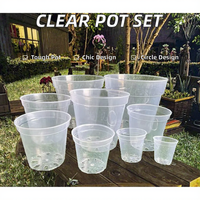 Pots de fleurs en plastique transparent avec trous au design moderne paniers et jardinière en plastique transparent vente en gros