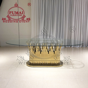 Mesas de Acero Inoxidable con Cubierta de Vidrio Templado para Uso Comercial, Comedor y Exteriores, Muebles para Bodas - Product Image 2