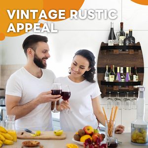 Portabottiglie in legno portabottiglie in legno portabottiglie da parete decorativo Vintage - Product Image 5