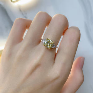 Nuovi prodotti anello di diamante quadrato fiore di ghiaccio taglio 8*8 di alta qualità in argento 925 alta gioielli anelli di nozze per le donne - Product Image 6