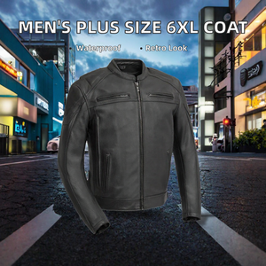 ZULARI IMPEX Men's PU Leather <b>Waterproof</b> Motorcycle Jacket Zipper Stand Collar Slim Fit Smart Casual Outerwear <b>Winter</b> <b>Coat</b> - Product Image 2