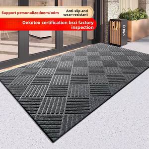 Tapis <span class=keywords><strong>de</strong></span> <span class=keywords><strong>porte</strong></span> commercial en <span class=keywords><strong>textile</strong></span> gaufré à motif losanges, antidérapant, avec base en PVC, pour entrée et usage extérieur - Product Image 1
