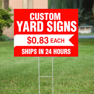 Decorazione di ordine minimo ondulata plastica stampata UV H paletta prato in bianco coroplast segno di cartello cantiere personalizzato - Product Image 3