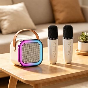 Microphone Karaoké Portable K12 Mini Sans Fil Tout-en-un pour Chant et Commande de Chansons à Domicile KTV - Product Image 1