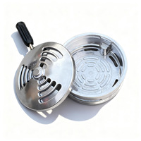 Tempat Arang Hookah Arab dari Aluminium Alloy Berlapis Metalik, Anti Panas, Tahan Angin, Dilengkapi Kertas Timah