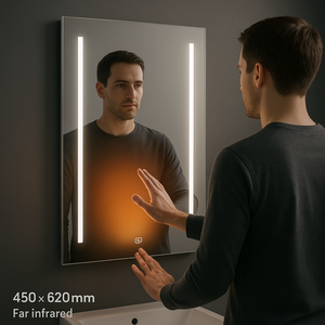 Nouveau radiateur infrarouge miroir sans cadre, étanche, avec capteur de mouvement et éclairage LED décoratif, pour salon, salle de bain et bureau - Product Image 5