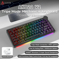 AJAZZ AK820 V2 / AK820 V2 Pro Gaming Mechanical Keyboard 75% ABS 82 Tombol 10000mAh Wireless Tri-mode Keyboard Gamer untuk Laptop PC