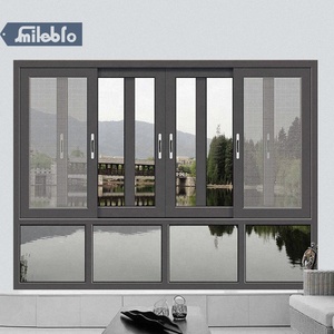 Smile Bro Cửa Sổ Nhôm Khách Sạn Tùy Chỉnh Cửa Sổ Trượt Kính Phong Cách Châu Á Cửa Sổ Nhôm Di Động Hiện Đại Tối Màu Với Giá Tốt - Product Image 2
