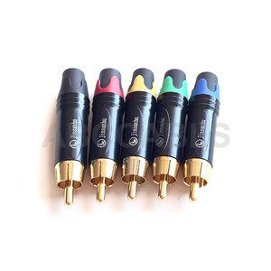 Conector RCA Macho de Audio y Video, Conector Mono Chapado en Oro para Soldar, Carcasa de Aleación de Zinc con Funda de Goma de Color para Cable AV DIY - Product Image 2