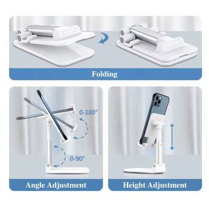CJX685 Promotion Wholesale Factory Price Foldable Abs <b>Plastic</b> Adjustable Height Desktop Mobile Phone Holder Mount Stand <b>Bracket</b> - Product Image 4
