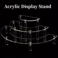 Présentoir en acrylique transparent en gros, support de présentation à 3 niveaux en forme de demi-lune, organisateur de parfums, support à cupcakes et desserts, présentoir à colognes