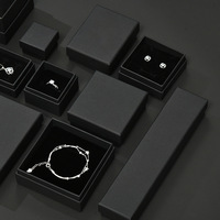 Boîte à bijoux créative en kraft noir, coffret rétro de bijoux pour montre, collier, bague, coffret cadeau de vacances, emballage, de style rétro, tendance,