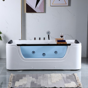 Trắng Acrylic hiện đại tối giản kính cường lực hình chữ nhật bồn tắm <span class=keywords><strong>spa</strong></span> massage xoáy nước người duy nhất bồn tắm phòng tắm biệt thự - Product Image 2