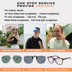 Unisex Rectangle Clip-on Sunglasses <strong>TAC</strong> Polarized UV400 Protection Lenses Lightweight Durable Comfortable Full Rim Metal Frame - Product Image 6