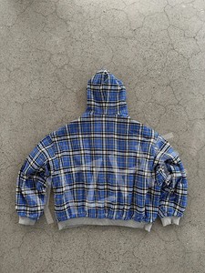 Sweat à capuche réversible personnalisé à carreaux pour <span class=keywords><strong>homme</strong></span>, <span class=keywords><strong>veste</strong></span> à double fermeture éclair, coupe ample, épaules tombantes, 2-en-1, style urbain - Product Image 3