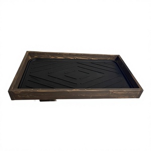 Plateau de bottes en bois marron de haute qualité, à usages multiples, en caoutchouc, pour bottes de porte, offre spéciale - Product Image 1