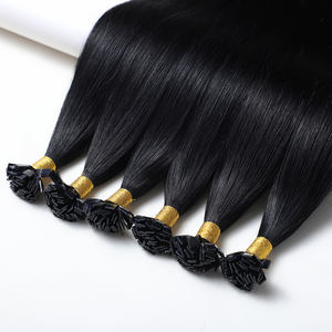 सबसे अच्छी बिक्री इटैलियन केराटिन बांड फ्लैट टिप बालों का विस्तार काले कच्चे डबल खींचा प्राकृतिक कुंवारी 100% वाइटनेस मानव बाल - Product Image 2