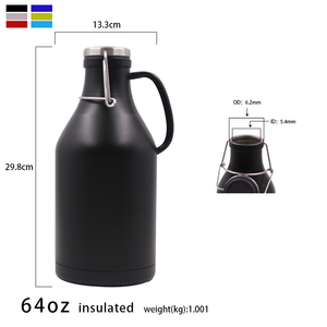 Growler-bière double paroi anti-fuite, en acier inoxydable, <span class=keywords><strong>2l</strong></span>, personnalisée, nouvelle tendance - Product Image 1