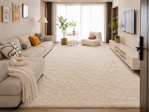 Tappeto Moderno Personalizzato in Finto Cashmere, Morbido e Soffice, Extra Spesso, Antiscivolo, Lavabile, a Pelo Lungo <span class=keywords><strong>per</strong></span> <span class=keywords><strong>Camera</strong></span> da Letto e Arredamento Casa - Product Image 3