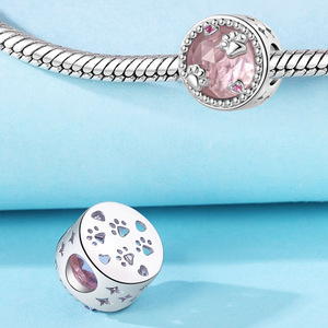 Pulsera de Cuentas de Cobre Blanco Original - Decoración DIY con Forma de Corazón Rosa para Mascotas, Joyería Personalizada para Mujer - Product Image 5