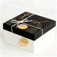 Boîte cadeau de mariage personnalisée, écologique et biodégradable |   Boîte en carton rigide de luxe avec ruban laminé mat pour les fêtes