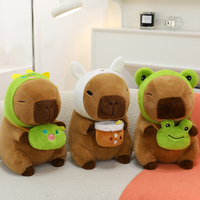 Offre Spéciale mignon Capybara doux Anime peluche dinosaure grenouille chapeau et sac coton matériel animaux jouets avec remplissage PP coton