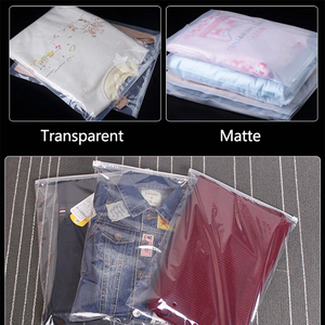 Custom With Logo Clothes <strong>Packaging</strong> T Shirt Zip Lock Plastic Zipper Frosted Zipper Bag For Clothing - Product Image 5