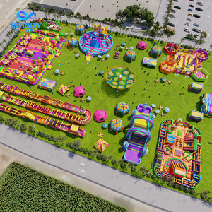 Parque <span class=keywords><strong>de</strong></span> Diversiones Inflable con Tobogán y Pista <span class=keywords><strong>de</strong></span> Obstáculos para Eventos al Aire Libre - Product Image 3