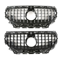 Vente en gros de barres verticales ABS neuves argentées et noires pour calandre GT Benz W214 2024-2026 Classe E Panamericana Pare-chocs avant