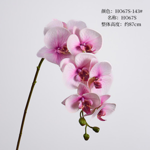 RK257 Orchidées artificielles en gros <span class=keywords><strong>Phalaenopsis</strong></span> <span class=keywords><strong>Dendrobium</strong></span> Latex Papillon 7 têtes Fleurs d'orchidées artificielles au toucher réel - Product Image 5