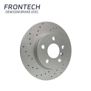 Rotor de freno de disco perforado de 2 piezas para Infiniti Q50s 2017 para Hyundai Santa <span class=keywords><strong>Fe</strong></span> 2016 para Ford Fiesta 2010 para Gy6 - Product Image 1